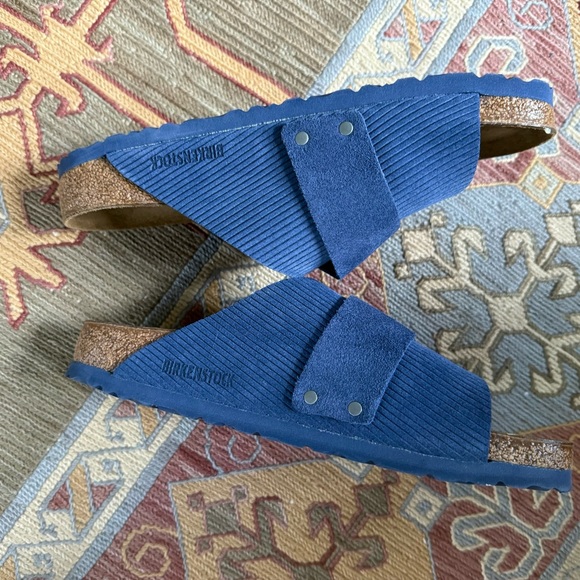 NEW Birkenstock Kyoto Suede Sandals in Blue Corduroy - Picture 6 of 7